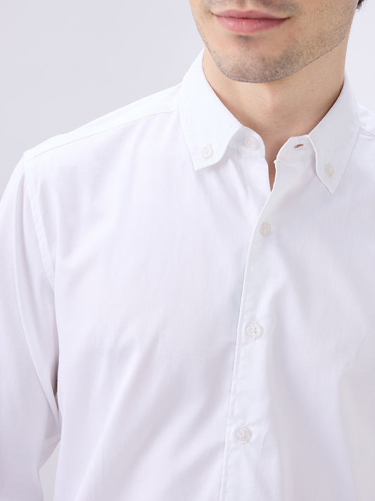 Pearl White Radiance Premium Satin Shirt