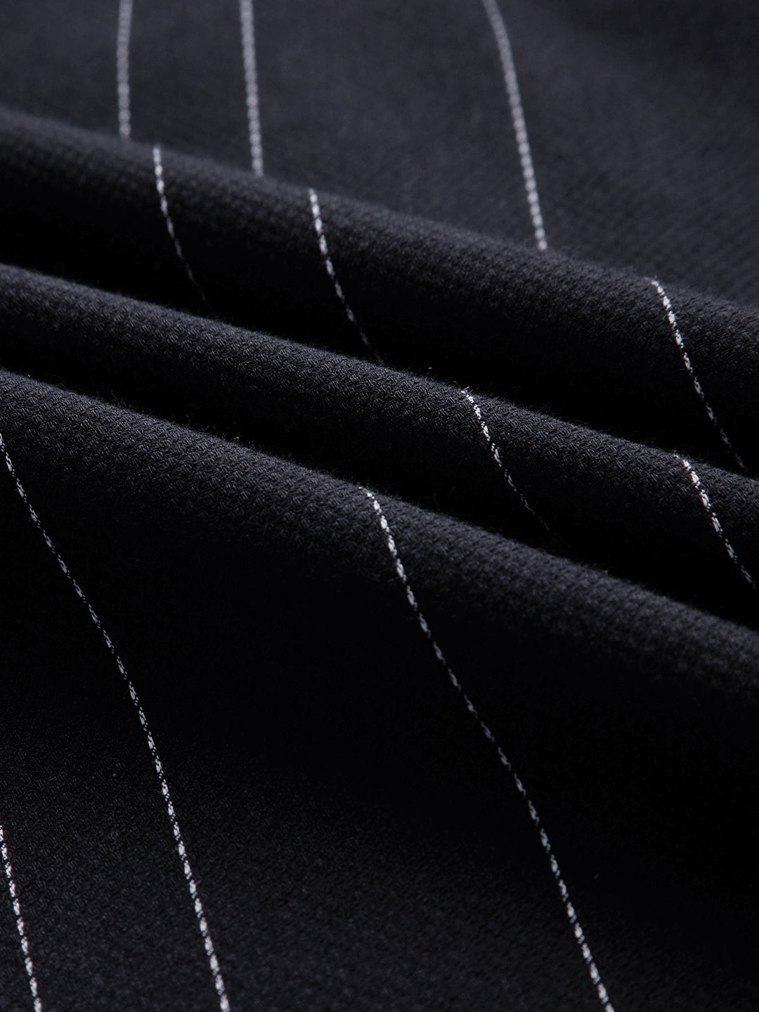 Black Contrast Stitch Vertical Striped Shirt