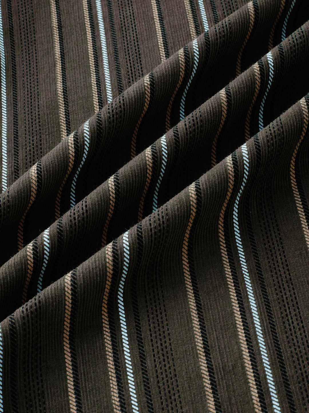 Forest Vibe Multi-Stripe Olive Twin Pocket Corduroy Shirt