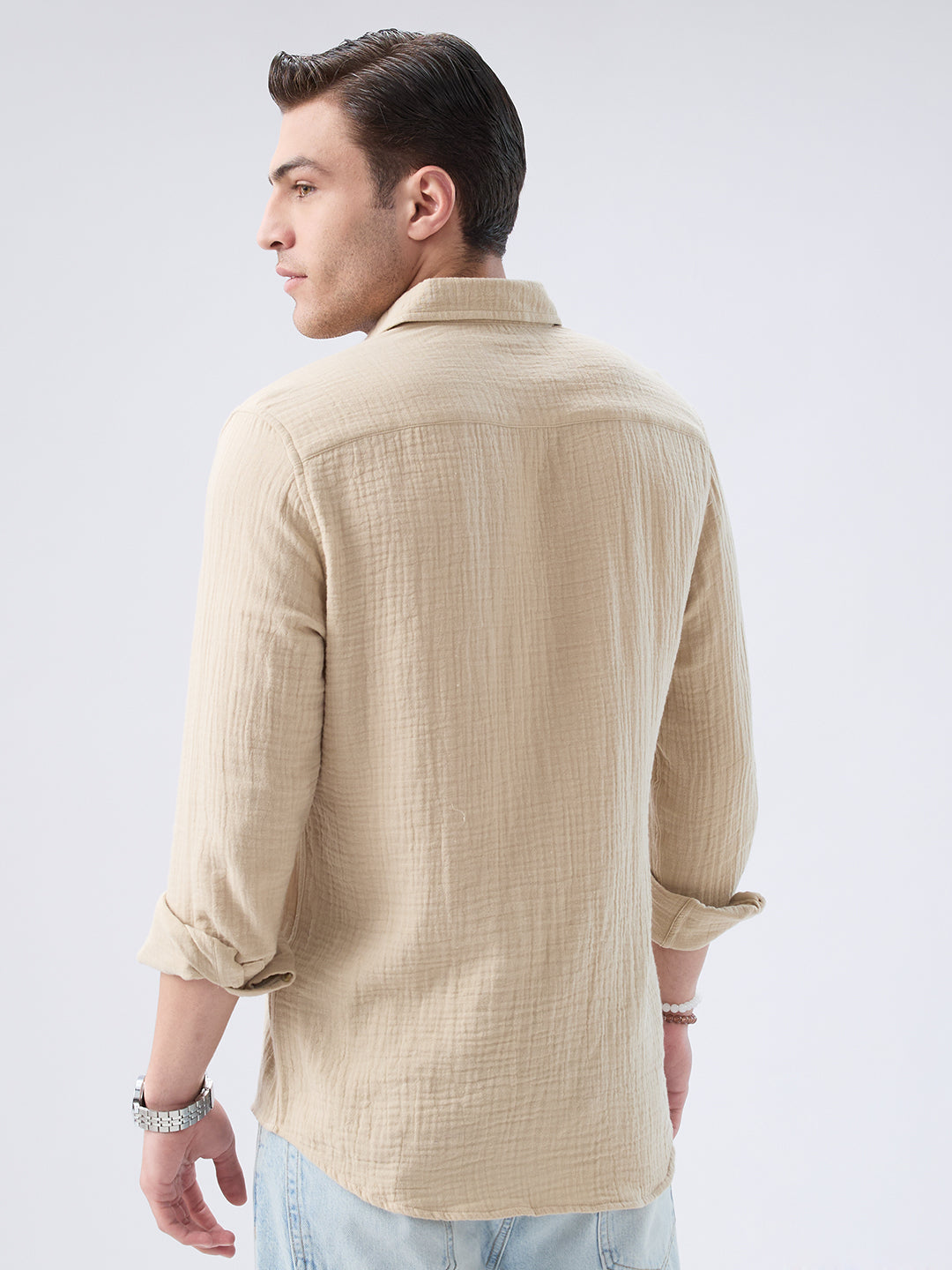 Warm Beige Double Cloth Shirt