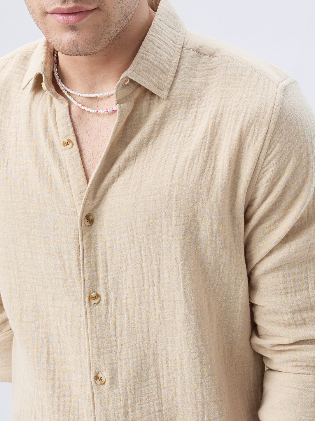 Warm Beige Double Cloth Shirt
