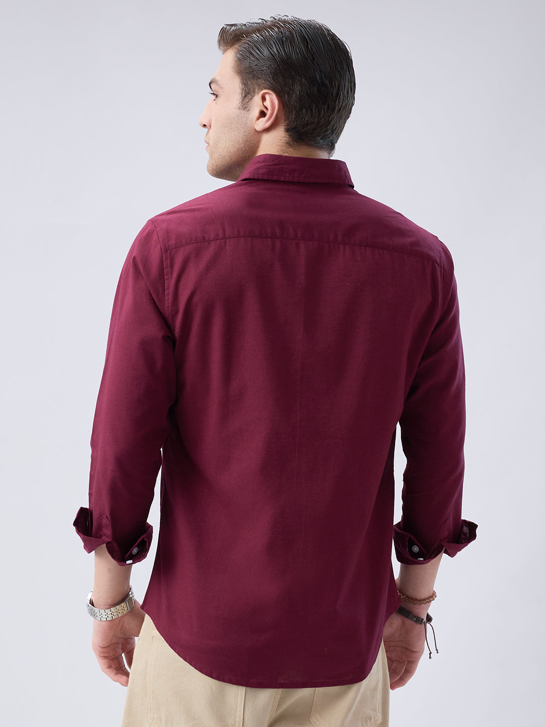 Deep Maroon Slub Essence Shirt
