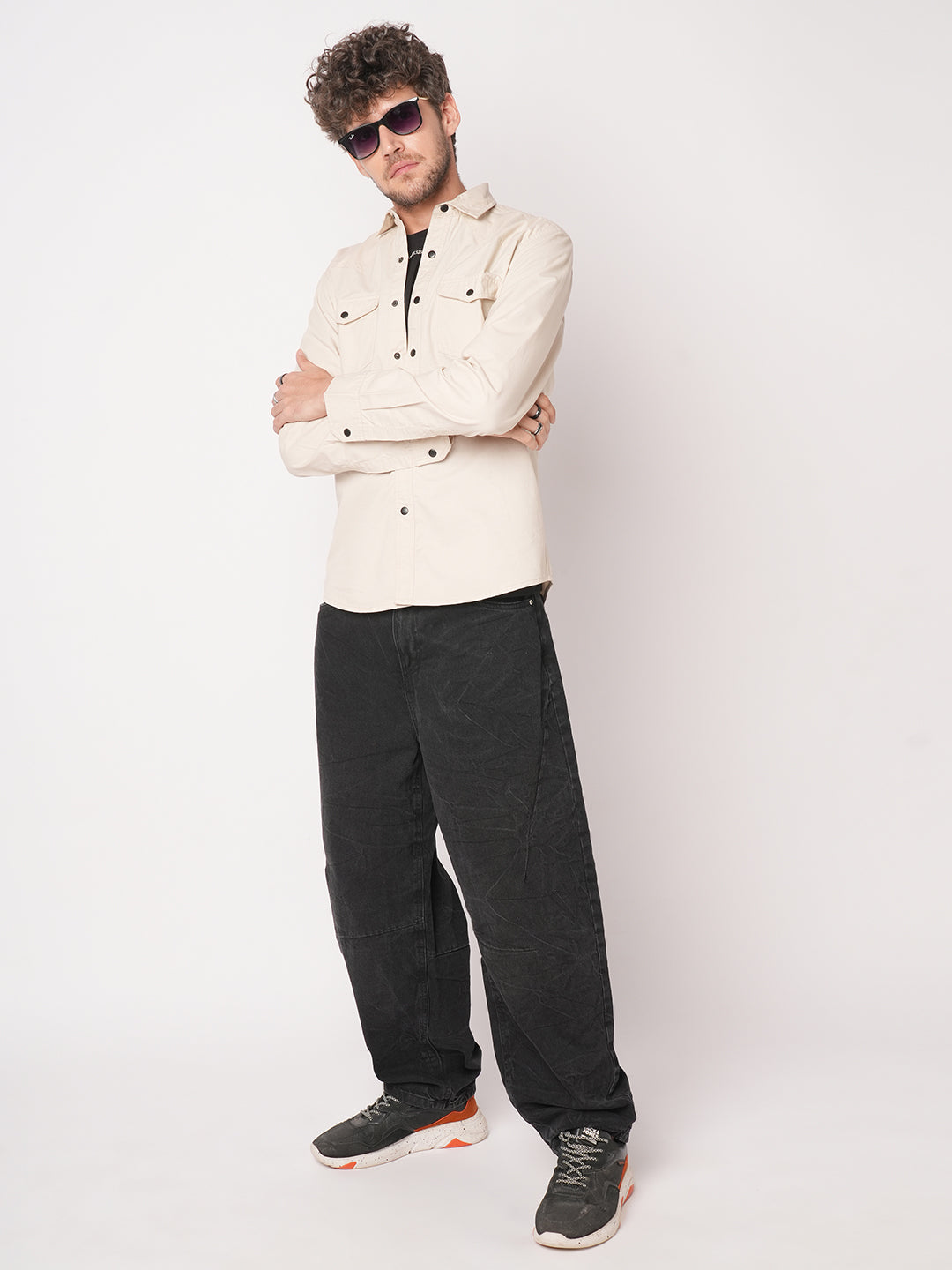 Subtle Beige Double Pocket Overshirt