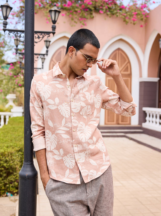 Sunset Brown Aloha Printed Shirt