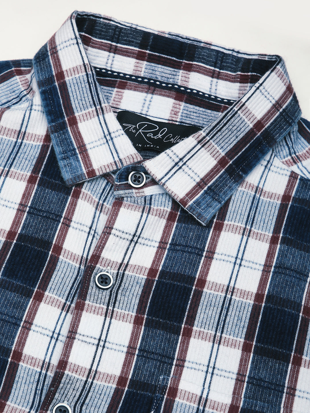 Denim Brown & Navy Plaid Checks Shirt