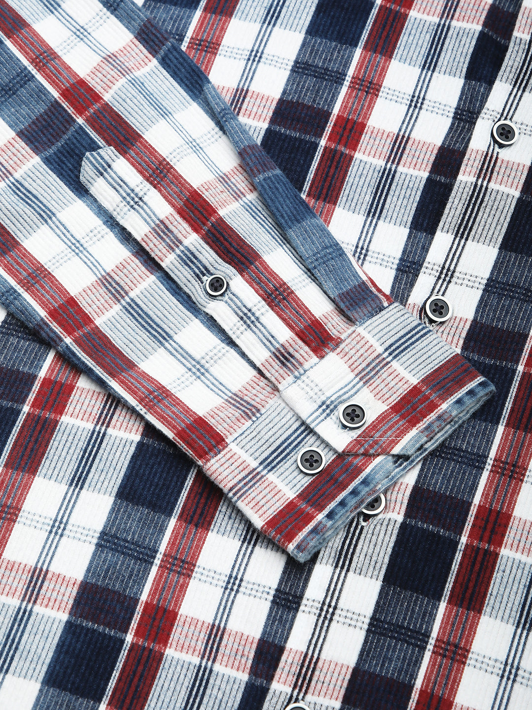 Denim Red & Navy Plaid Checks Shirt