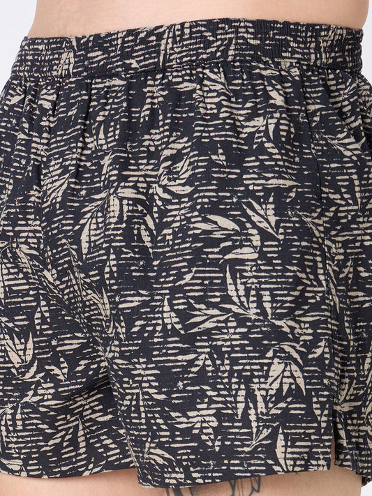 Navy Cosmic Grid & Black Graphic Printed Boxers