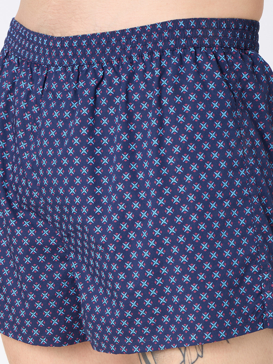 Navy Cosmic Grid & Black Graphic Printed Boxers