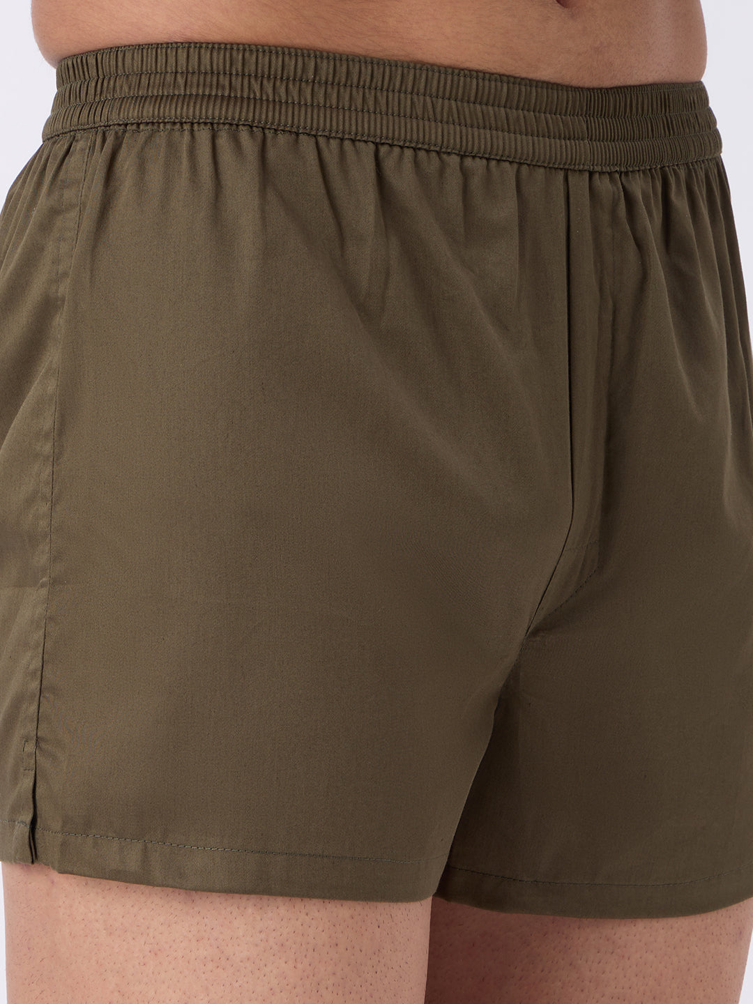 Solid Olive & Khaki Checks Boxers