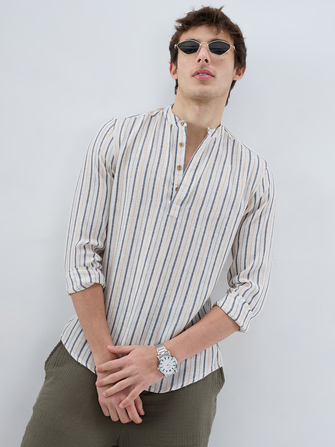 Delicate Micro Stitch Multicolor Stripe Kurta