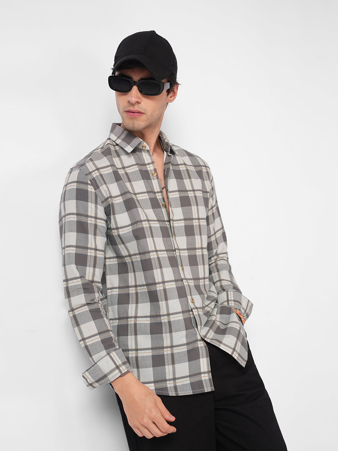 Mocha Brown Plaid Checks Shirt