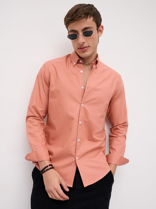 Georgia Peach Oxford Button-Down Collar Business Shirt