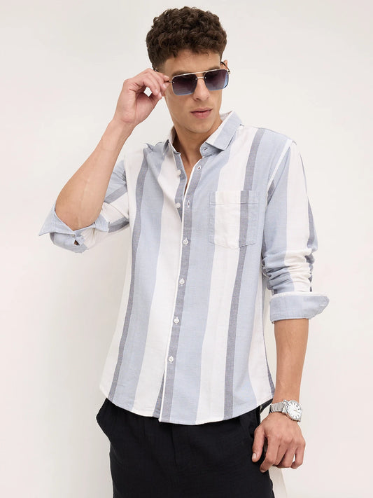 Classic Dual Tone Broad Stripes Shirt