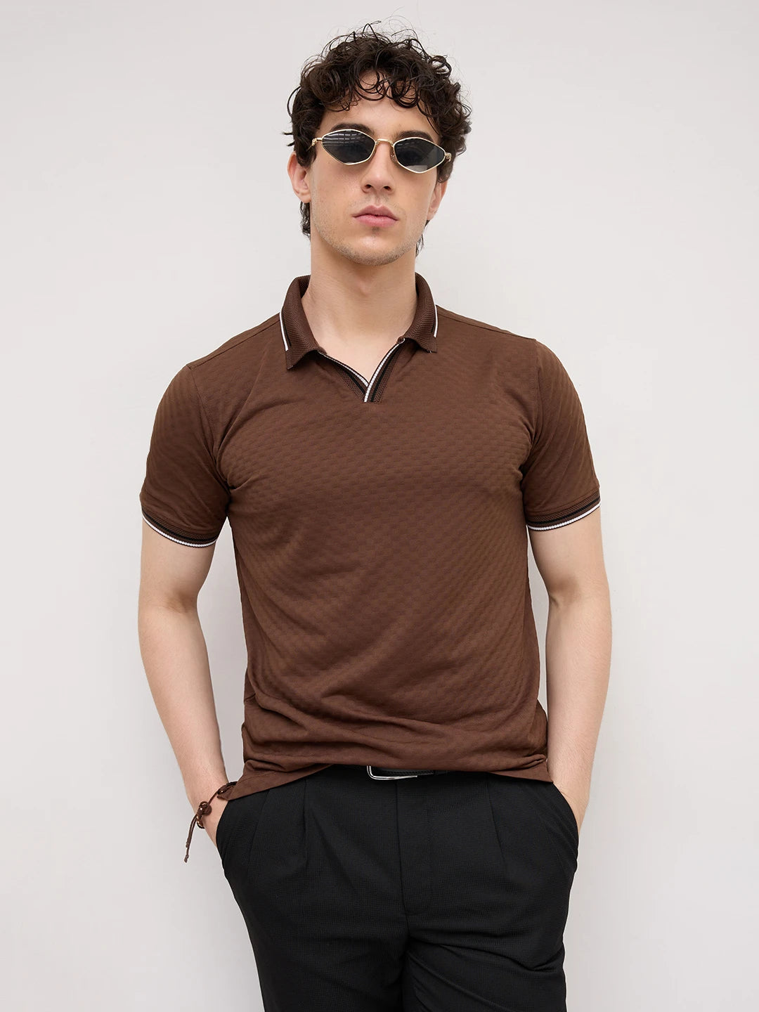 Mocha Brown Knitted T-Shirt