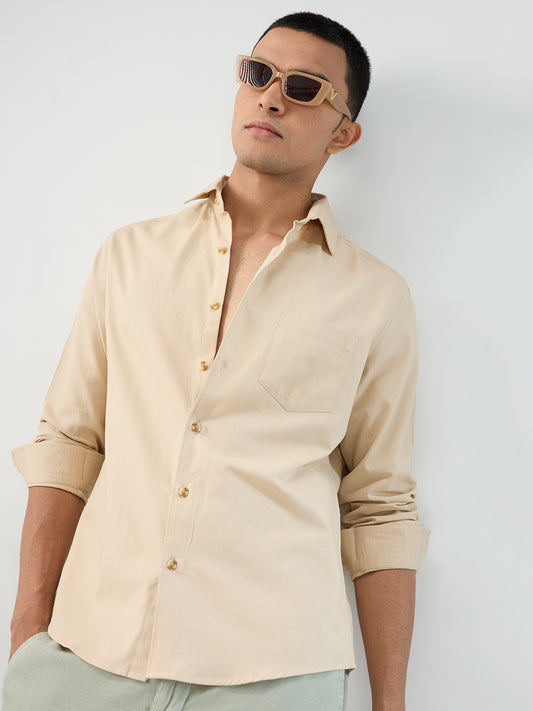 Beige Fineweave Everyday Shirt