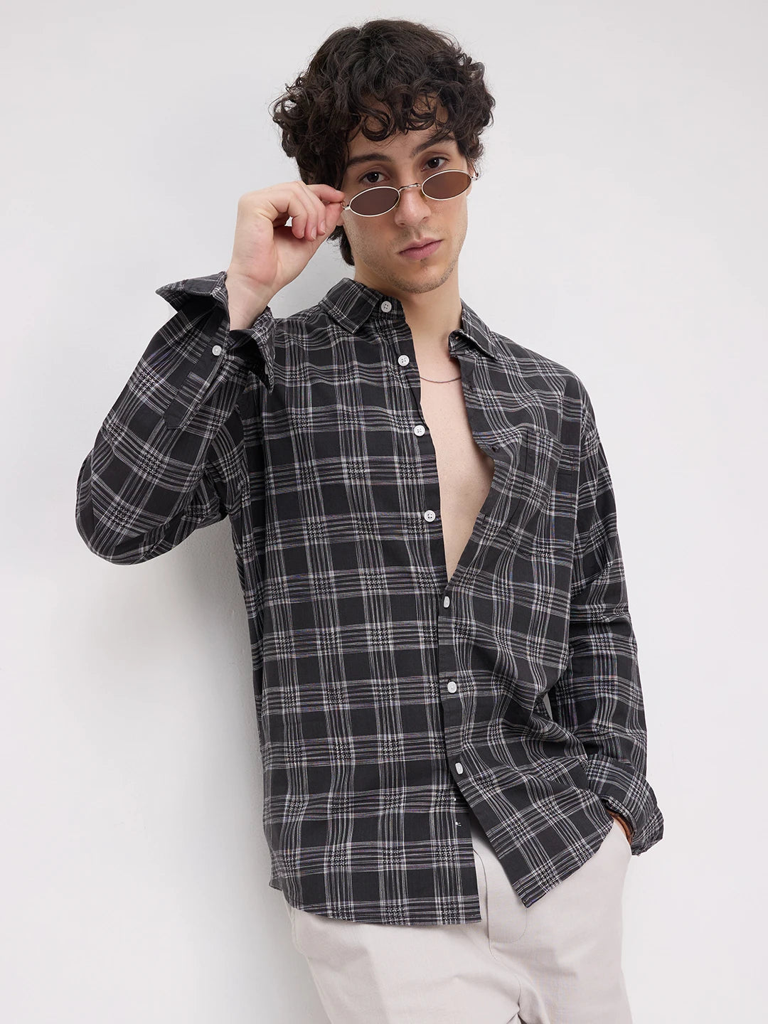 Black & Grey Box Checkered Shirt
