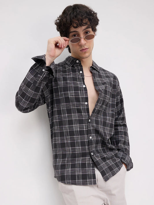 Black & Grey Box Checkered Shirt