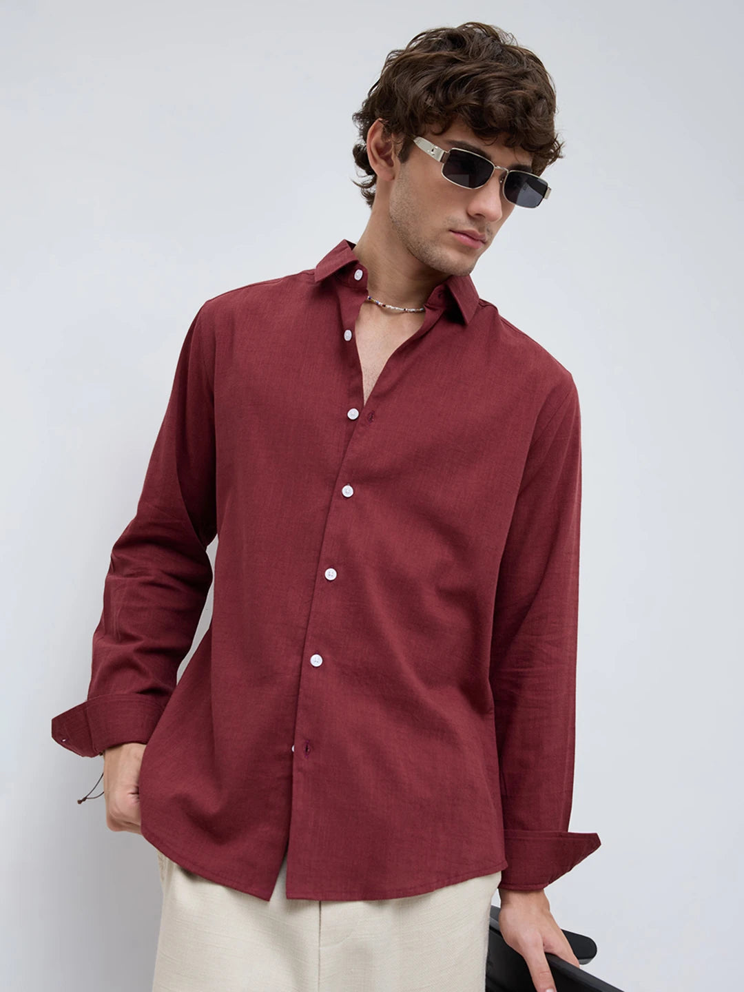 Rich Maroon Fine Textured Shirt