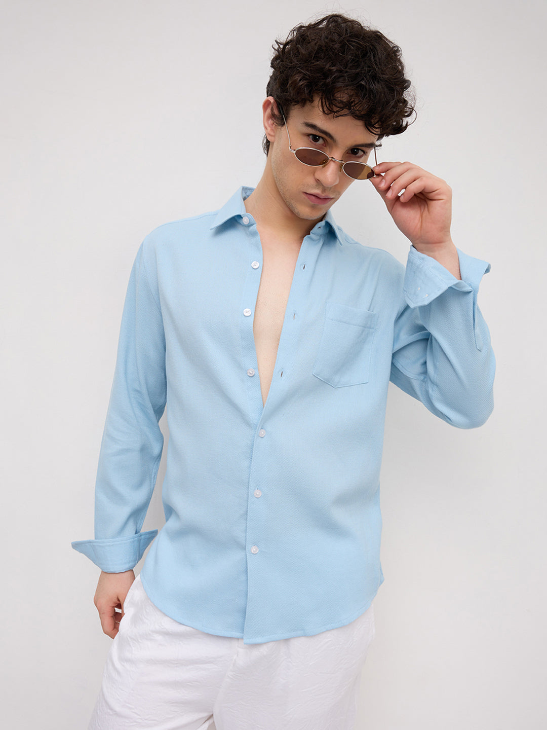 Arctic Mist Micro Willow Textured Shirt