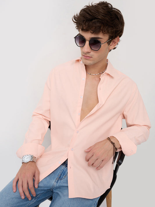 Soft Peach Smooth Finish Shirt