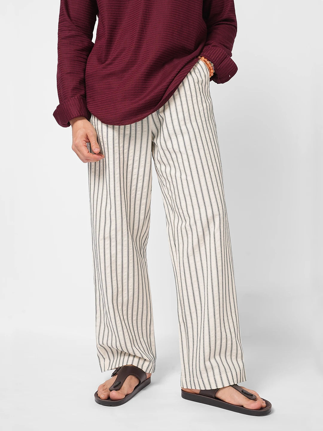 Intricate Navy Embroidered Straight Fit Trousers