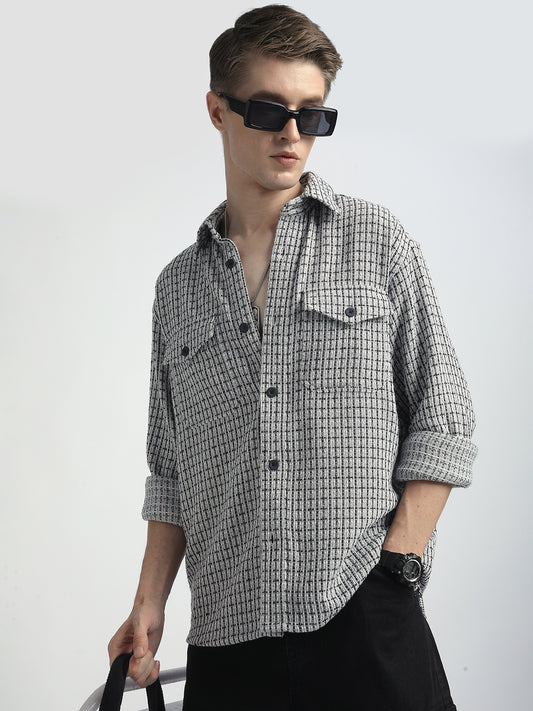 Monochrome Checkmate Woven Twin Pocket Shirt