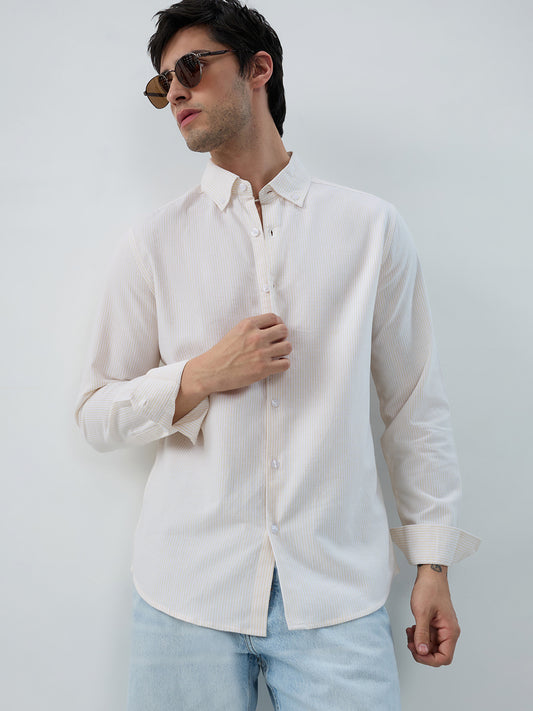 Mellow Yellow Pinstripe Button-Down Collar Shirt