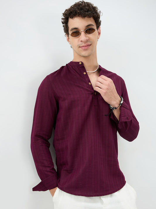 Wine Ladder Striped Evening Kurta