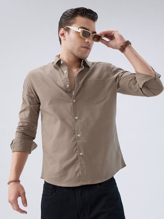 Classic Khaki Slub Weave Everyday Shirt