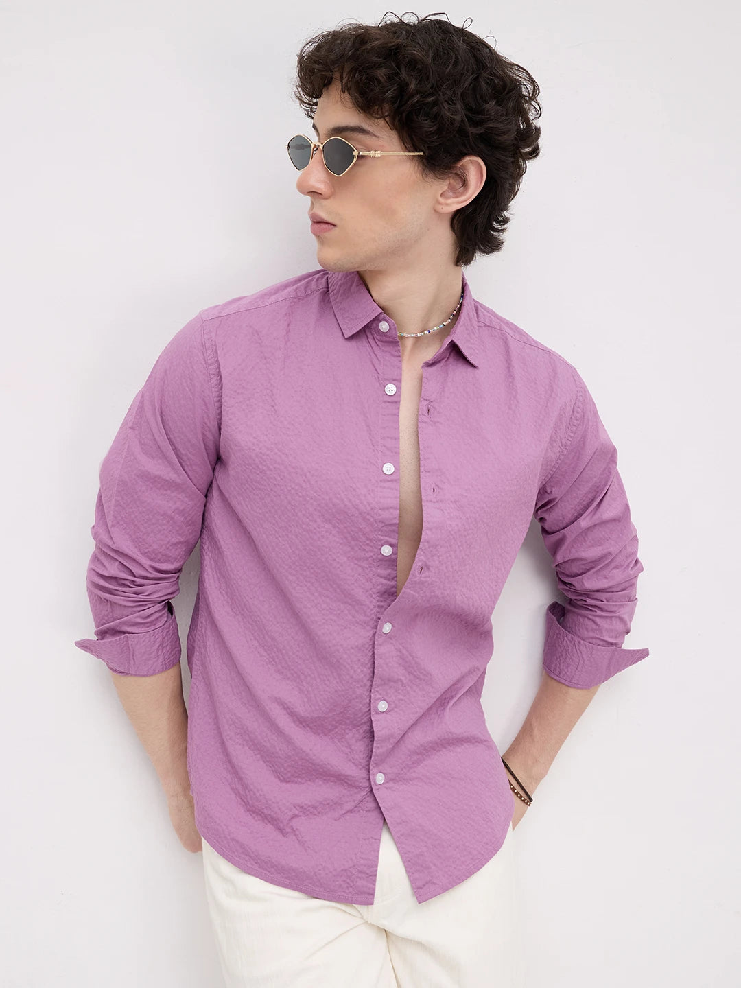 Sunset Purple Fine Textured Shirt