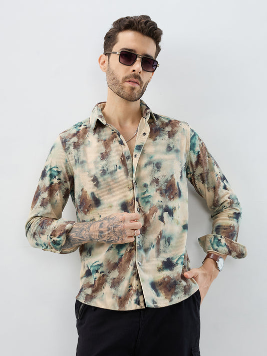 Sand Moss Multi-Tone Corduroy Shirt