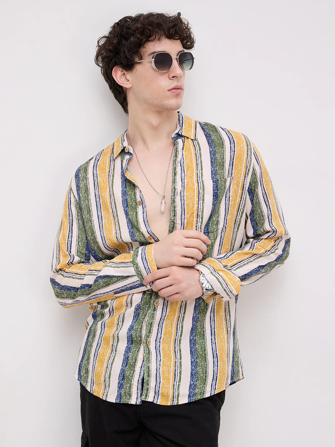 Multicolor Giclée Stripe Shirt