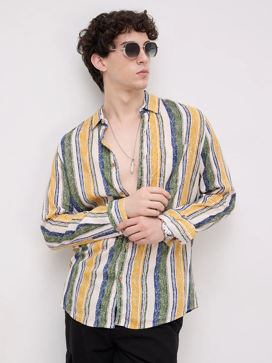 Multicolor Giclée Stripe Shirt