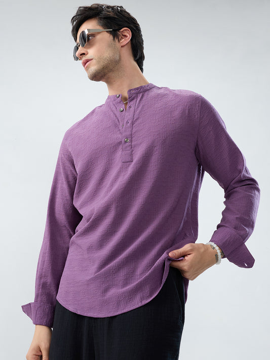 Luxury Purple Refined Jacquard Kurta
