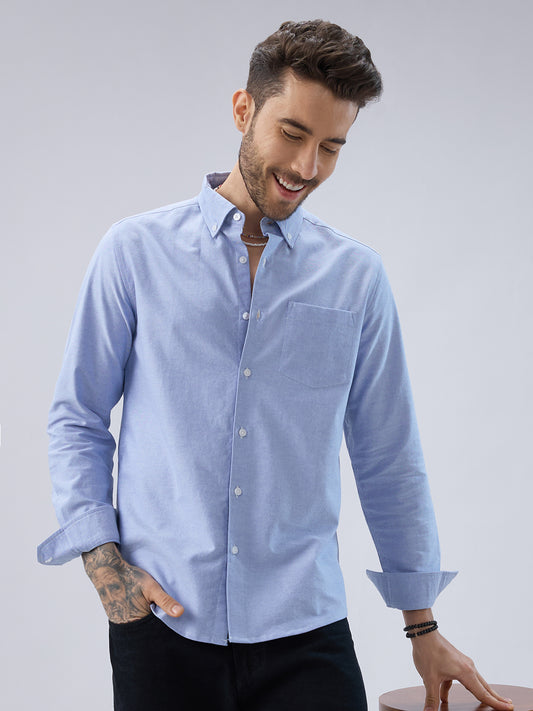 Sky Mist Oxford Weave Button-Down Shirt