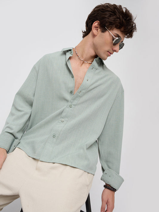 Misty Moss Green Fine Weave Shirt