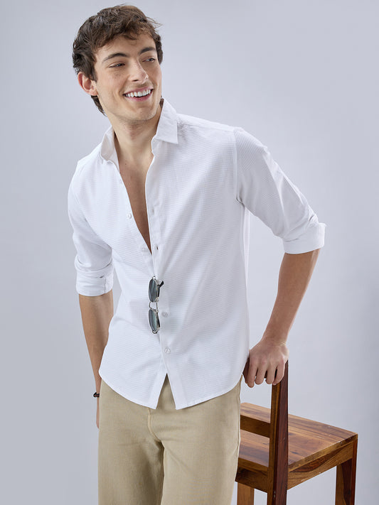 Pearl White Textured Shirt