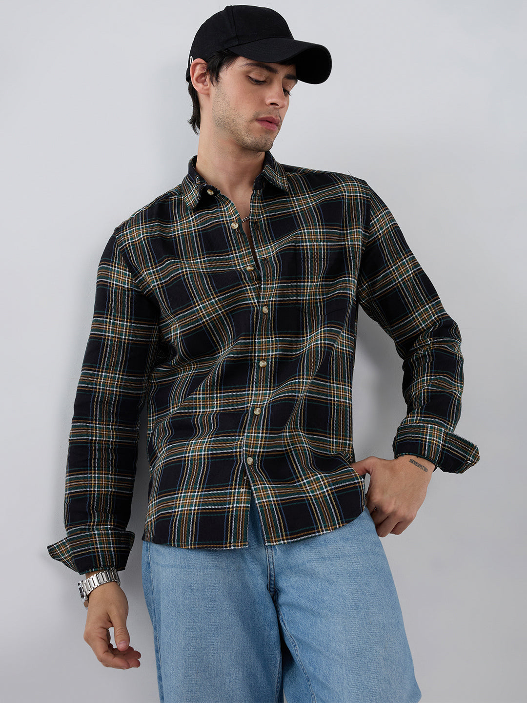 Premium Giza Cotton Multicolour Tartan Checked Shirt