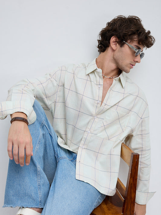 Pista Pop Tartan Boxy Fit Crop Shirt
