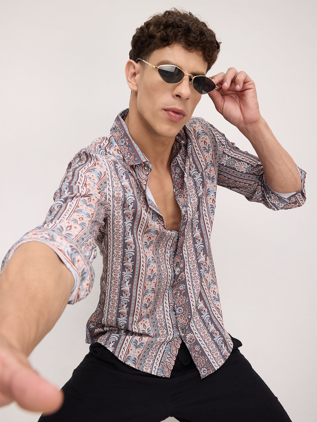 Multicolor Paisley Creased Shirt