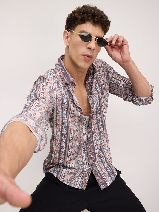 Multicolor Paisley Creased Shirt