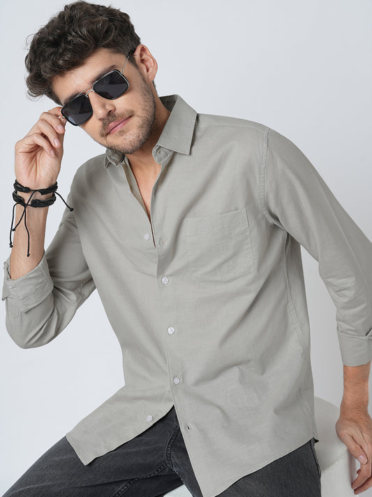 Oyster Grey Slub Shirt