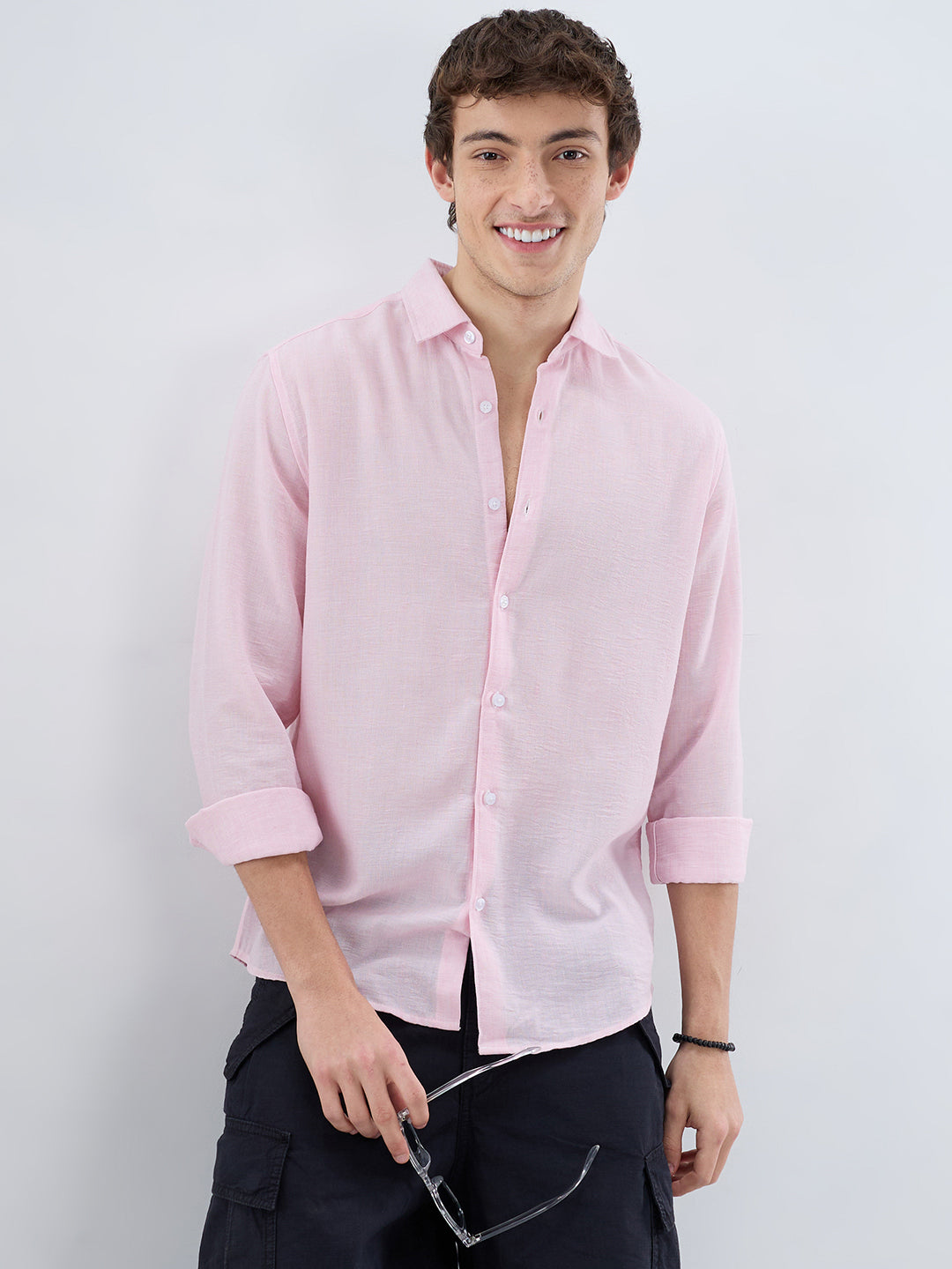Baby Pink Solid Shirt