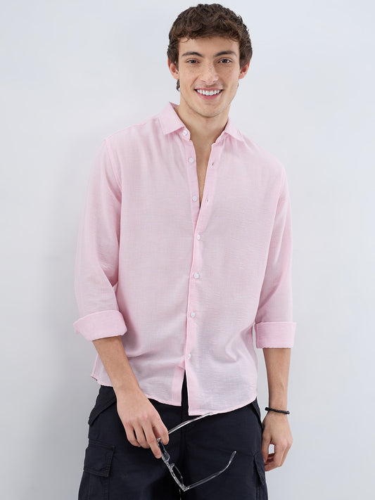 Baby Pink Solid Shirt