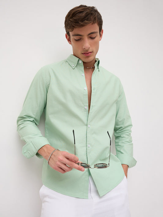 Seafoam Green Oxford Button-Down Collar Business Shirt