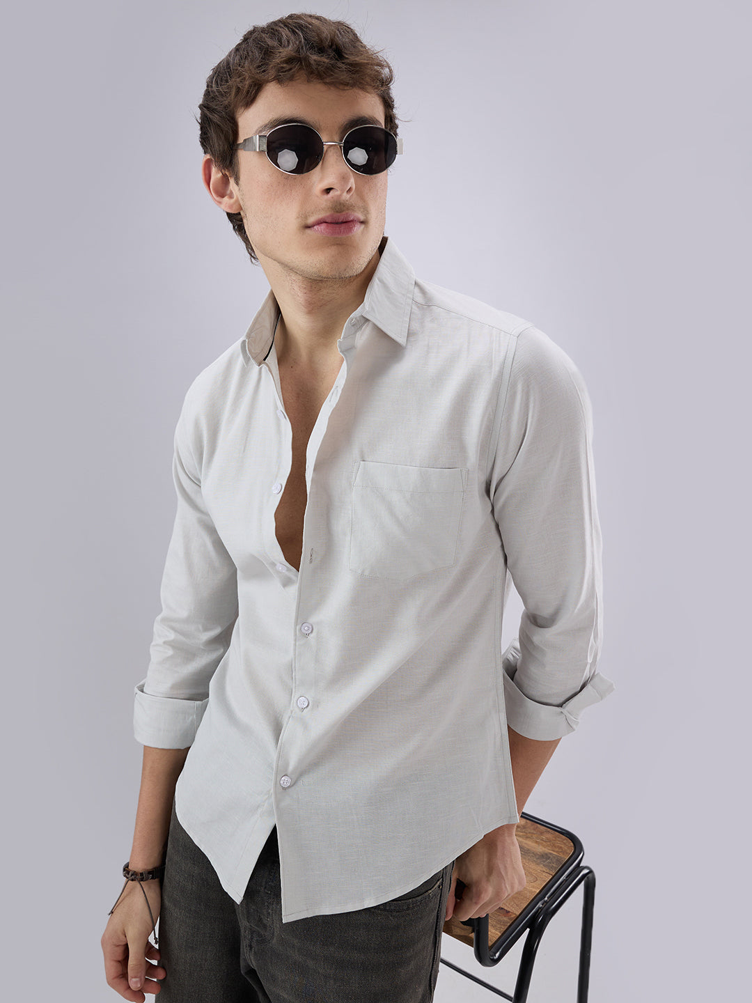 Solid Cloud Grey Shirt