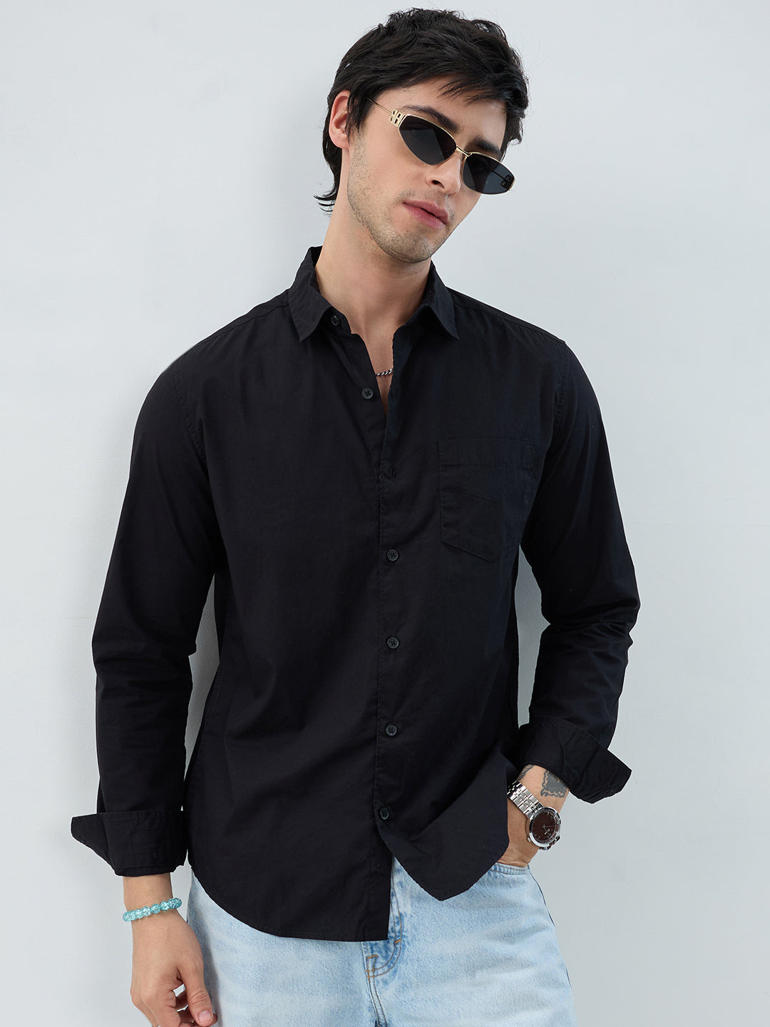 Timeless Black Poplin Shirt