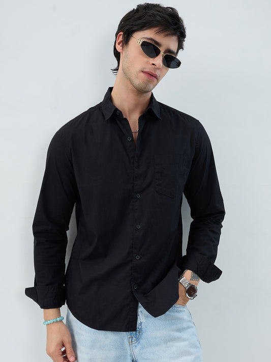 Timeless Black Poplin Shirt