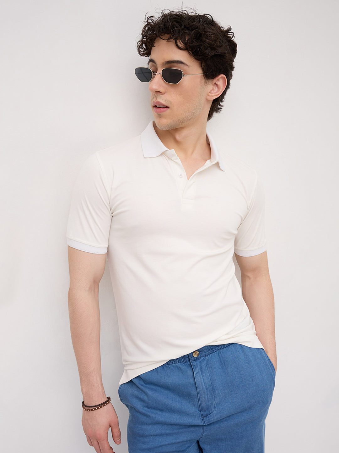 Snow White Polo Knit T-Shirt