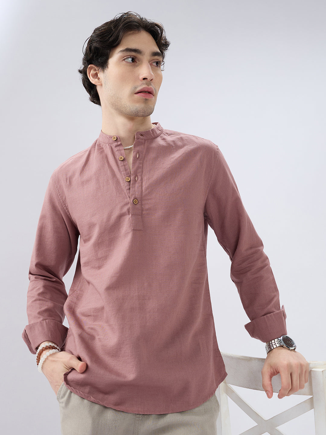 Smoky Rose Everyday Linen Kurta